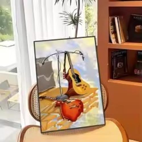 Affiche de films classiques et guitares pour remplacer un poster en papier qui se déchire