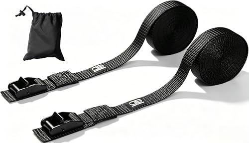 OCEANBROAD Cam Buckle Tie Down Straps 2 Pack 1 x 16 Ft Heavy Duty Padded Lashing Straps for Kayak SUP Surfboard Canoe Car Roof Rack Crossbar Luggage