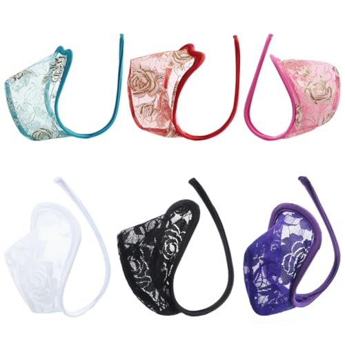 Mens C-String G Lingerie Sexy Lace Underwears T Back Half Thongs Bulge Pouch U Convex Ultra-thin Bikini Thong2