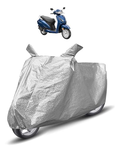 Image of Auto Hub Waterproof Scooty Cover Compatible with Activa 6G Dustproof, UV Protection Two Wheeler Scooty Activa 6G Cover - Metallic Silver