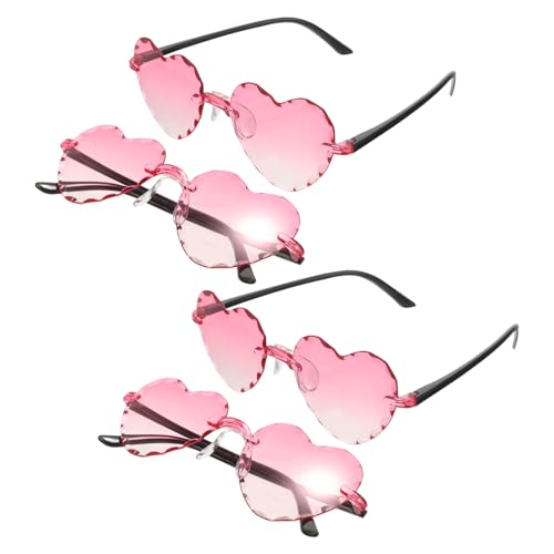 Didiseaon 4pcs Heart Sunglasses Party Glasses Props Diy Heart Shaped Sunglasses for Women Men