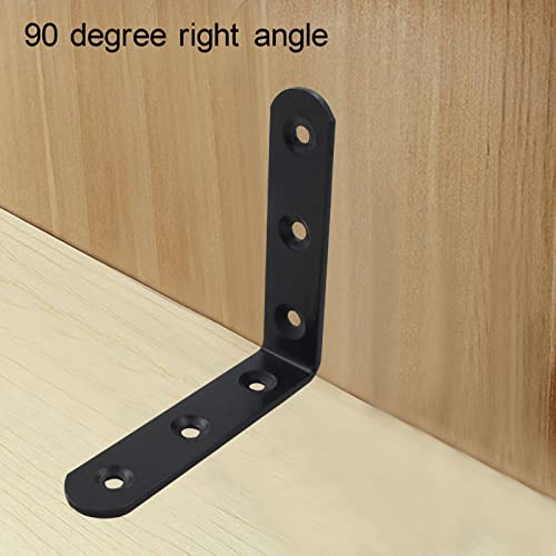 Support d'angle en L Eagles 80mm en métal robuste pour renforcer les meubles avec vis - 5