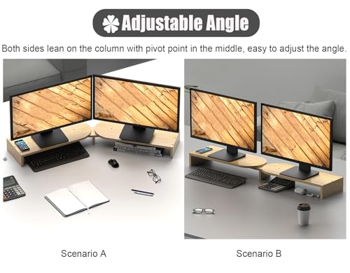 Support de moniteur pour soulager le cou avec angle réglable double écran