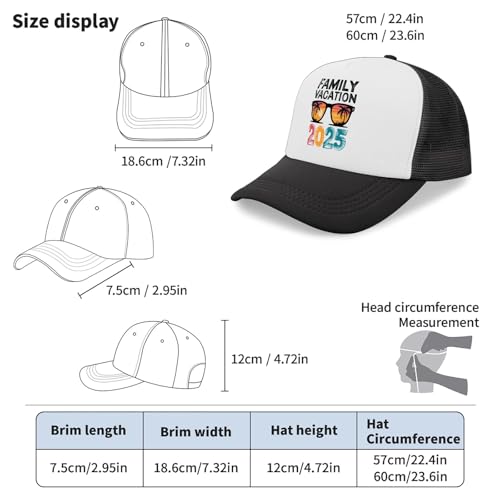 Family Vacations 2025 Golf hat Garde Cap for Boyfriends Black4
