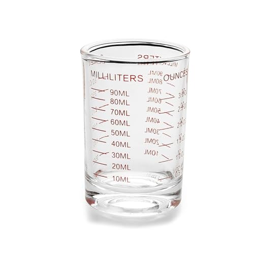ACONDE 90 ml mätkopp shotglas med våg, mätkopp små shot-glas, espresso shotglas, för bar, fest, kök, cocktail, vodka, tequila