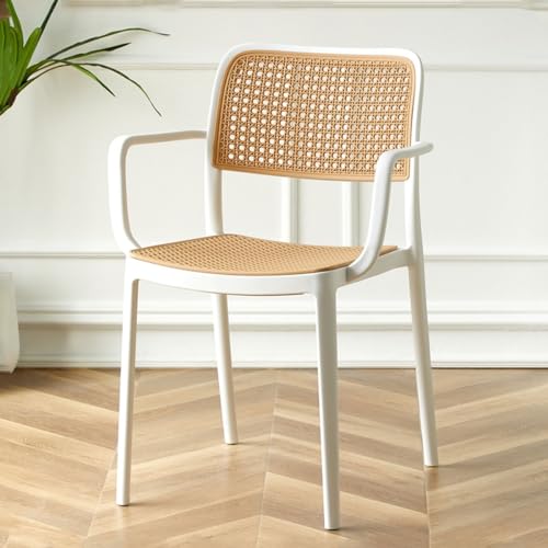 AkosOL Silla de Comedor de plástico, Silla apilable Modn, sillas para Invitados y recepción, Silla para Sala de Espera con Respaldo de Tejido sintético, Silla Modn de Aire