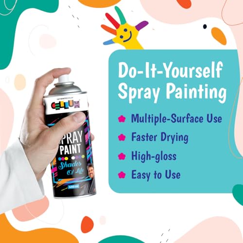 Image of Cellux 2X Ultra Cover Deep Brown Spray Paint | DIY, Quick Drying with Premium Gloss Finish for Metal, Wood, Wall & other Surfaces - 400 ML
