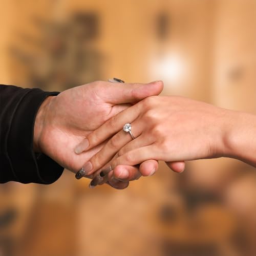 1-3ct Large Moissanite Diamond Ring for Women D Color VVS1 Clarity Round Cut Solitaire Lab Created S925 Sterling Silver Plated with Platinum4