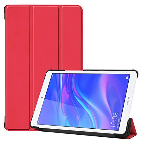 KMLPJP JX^[eNX`J[h[COtbvPUU[P[Xfor Huawei MediaPad M5 Lite 8.0A3܂z_[t (Color : Red)