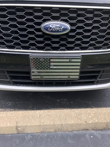 Brushed American Flag Decorative License Plate - 6