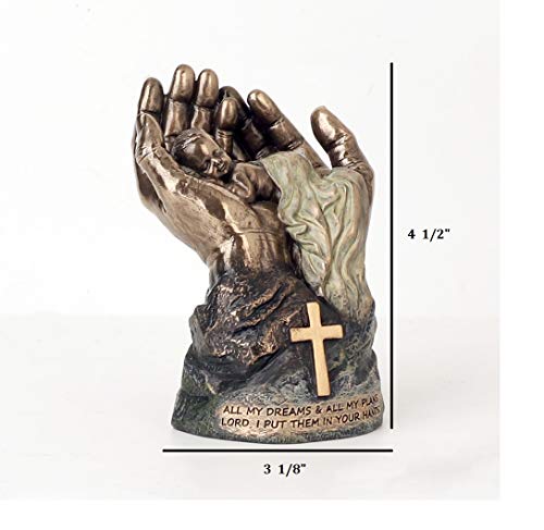 Estatua de bebé descansando en manos del Señor 11.43 cm miniatura 7
