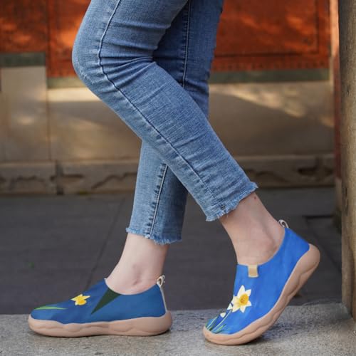 Women's Blossom Slip On Soft Shoes Colorful Comfortable Lightweight Art Travel Sneakers Casual Vibrant Floral Everyday Loafers4