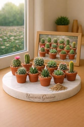 30 Graines Mini Cactus assortis – Mélange de 10 variétés de cactus et succulentes – Graines de plantes grasses – Semences décoration intérieur –...