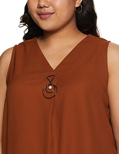 Image of plusS Women's Regular fit Top (LTP3085-RUST- Rust 4XL)