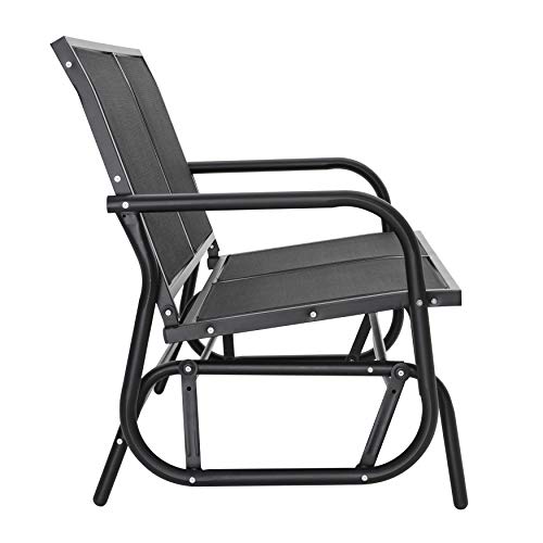 Image of NUU GARDEN 2 Person Outdoor Glider Bench Patio Glider,Swing Rocking Chair, Black