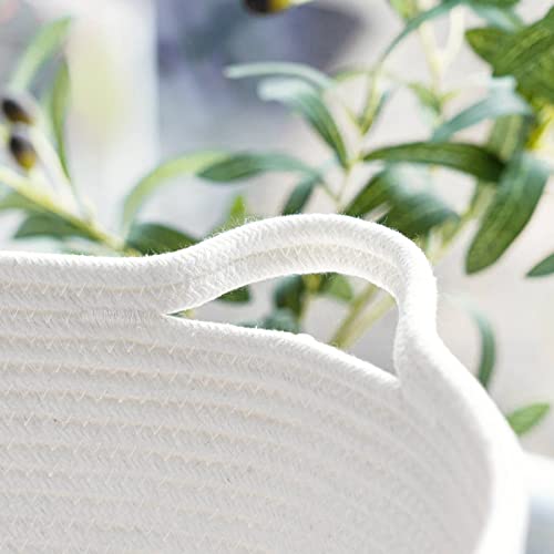 Chicvita Xxl Extra Large Cotton Rope Woven Basket, Throw Blanket Storage Basket With Handles, Decorative Clothes Hamper - 22" X 22" X 14" #TOP6