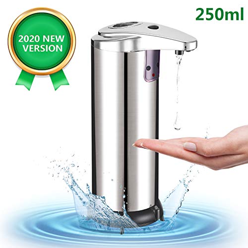 TopWigy Seifenspender Automatischer mit Edelstahl, 250ml Automatisch Desinfektionsspender Automatisk Sprühspender Seifenspenderautomat mit Sensor Infrarot Elektrischer Seifenspender für Bad & Küche