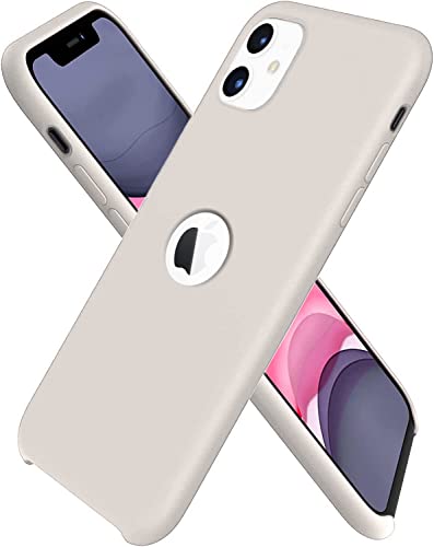 Image of VONZEE Liquid Silicone Soft Back Cover for iPhone 11 Case, Shockproof Slim Camera & Full Body Protection Non Yellowing Cover with Microfiber Lining & Logo Cut (6.1 Inch) -Stone Grey