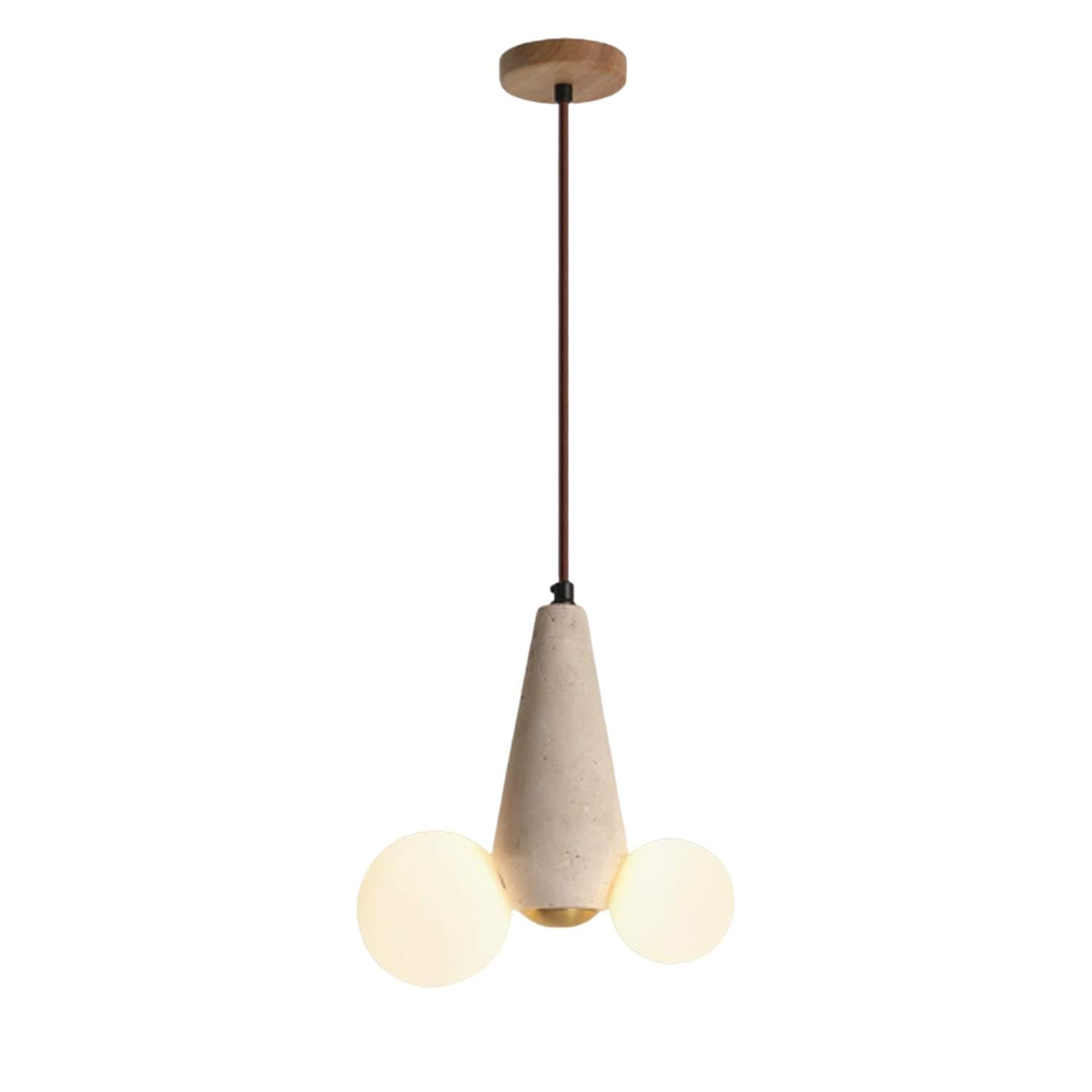 USMJQVZ 2-Light Natural Travertine Stone Pendant Light 9.9inch Wabi Sabi Japanese Nordic Cave Stone Hanging Lamp Pendant Lighting Fixture for Dining Room Bedroom