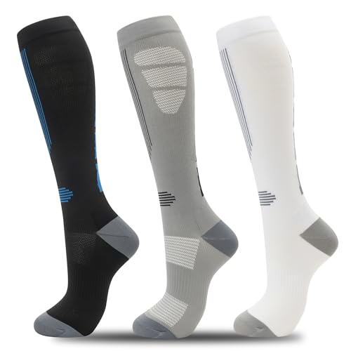 Image of fenglaoda Compression Socks for Women Men 3 Pairs Graduated Compression Support Circulation Socks for Nurses