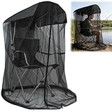 63" H Mosquito Net Cover for Canopy Chair, Bug Barrier Mosquitos Mesh Tent Black Chair Mosquito Netting with Zipper Opening 35"X32" Waterproof Roof for Fishing Camping Chairs Outdoors, Excluding Chair