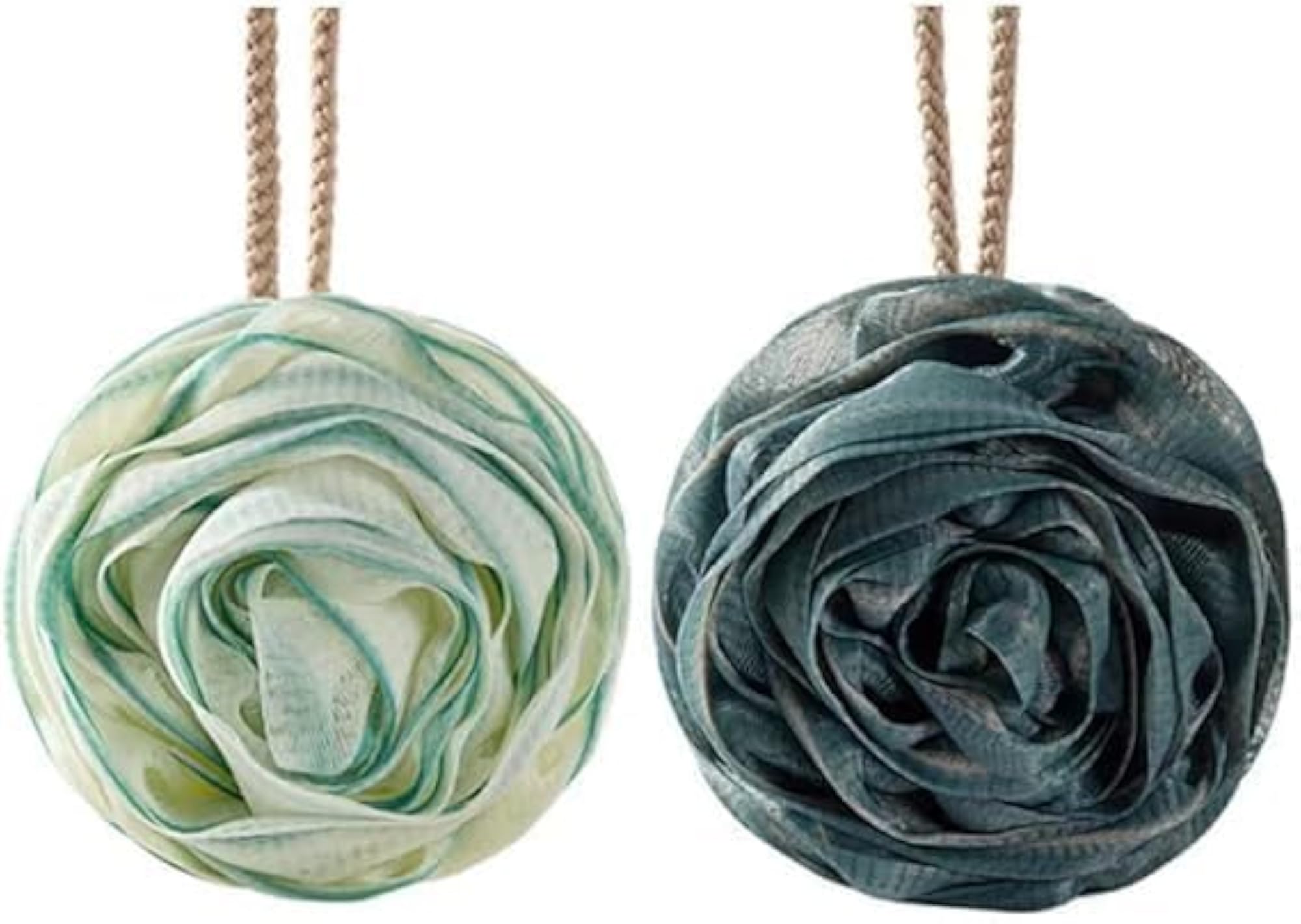 Rose Bath Loofah Mesh Shower Pouf, Adult Bathing Scrubber