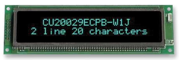 VFD Module, 2X20, 9MM, Vacuum Fluorescent Displays - VFD, Qty.1 | CU20029-UW1J