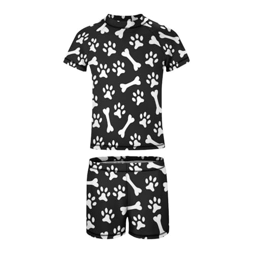Dogs Bone and PawsChildren's Swimsuits Boys Two Piece Suit9-11Y（140cm）4