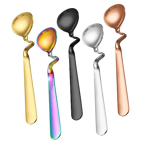 Hemobllo 5 piezas Cucharas de Café Inoxidable de Cucharas Decorativas para Mermeladas y Postres Cucharillas Colgantes para Café y Utensilios de Cocina Prácticos y Elegantes