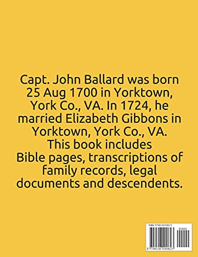 Capt. John Ballard and Elizabeth Gibbons: 15 (Ballards)