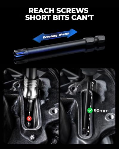 Image of toolant Long Security Bit Set,32-Piece Screwdriver Bit Set With Torx, Hex,Triwing, Spanner for Tamper-Proof Screws,1 /4 Inch Adapter and Release for Electric, Impact Drills