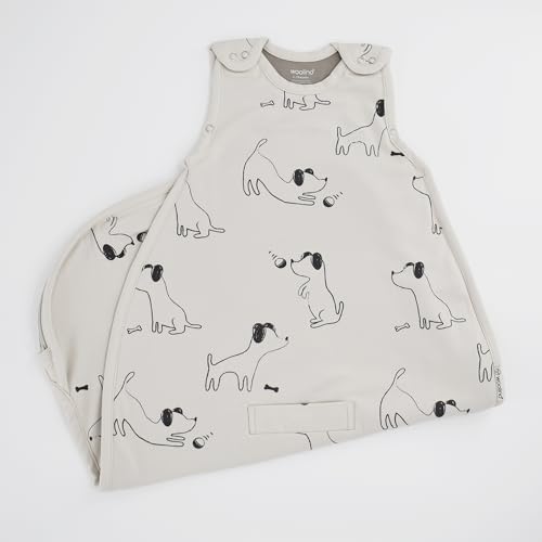 Image of Woolino Toddler Sleeping Sack, 4 Season Merino Wool and Organic Cotton Baby Sleep Bag, 2-4 Years, Puppy