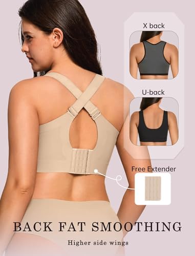 OEAK Womens Wireless Jelly Bras Plus Size Support Push Up Comfy Bra CRM L — view 2