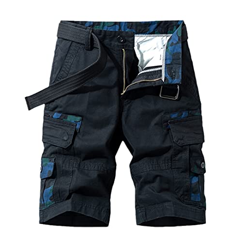 Short cargo à poches en coton résistant style tactique classique décontracté noir