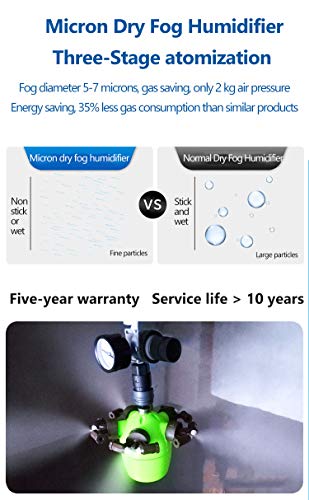 Hanchen Industrial Humidifier 5 Micron Mist Particle Spray Large Fog Volume Static Removal Dust Removal Electronic Textile Plant Constant Humidity Dry Fog Humidifier Atomizer (4 Nozzle) #TOP2