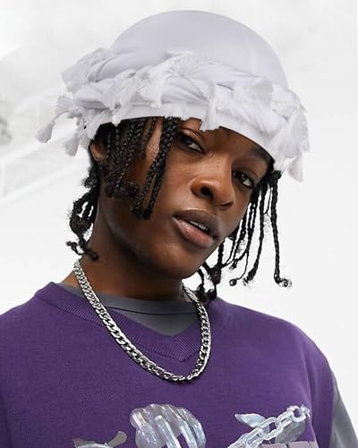 Image of Satin Lined Halo Turban for Men Women Vintage Head Wraps Beanies Sleep Cap Turban Durag for Locs Dreadlocks