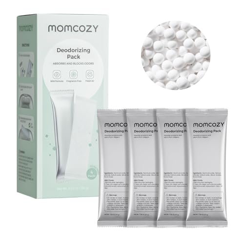 Image of Momcozy Diaper Pail Deodorizer Refills, 4 Packs Mineral-Based Odor Control Bags, Fragrance-Free Odor Absorber Packs for Momcozy Diaper Pail, Trash Bins, Shoe Cabinets, Gym Bags & Cat Litter Boxes