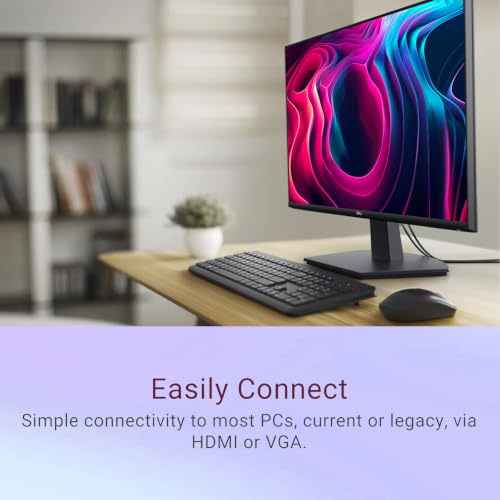 Image of Dell 27 inch Monitor, FHD (1920 x 1080), 100Hz, IPS Panel, AMD FreeSync, 5ms, VESA, Low Blue Light, Flicker Free, Anti-Glare, HDMI & VGA, Comfortview Plus, Ultra-Thin bezels, Tilt Adjustment, Black