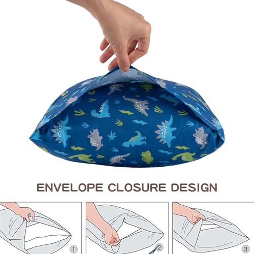 Image of Bunnikins & Clover Toddler Pillows with Pillowcase, 13 inchx18 inch Soft Cotton Kid Pillows for Sleeping, Bedding Small Pillow for Boys and Girls Aged 2-5 Years