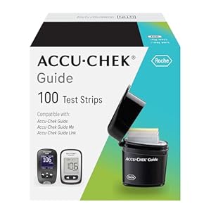Accu-Chek Guide Glucose Test Strips for Diabetic Blood Sugar Testing (Pack of 100)