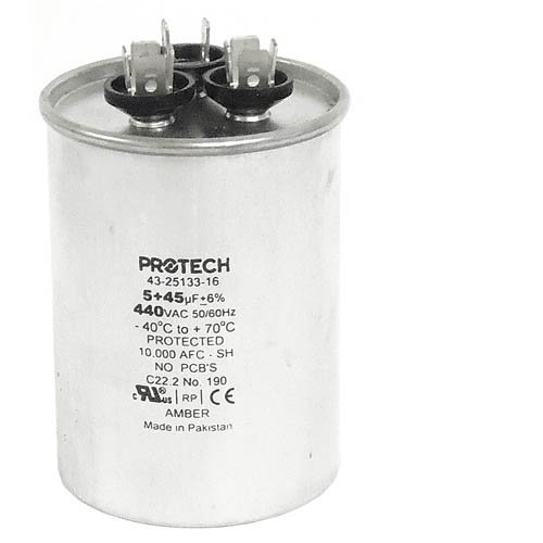 43-23204-13 -Rheem OEM Round Replacement Dual Run Capacitor 45 + 5 UF/MFD 440 Volt