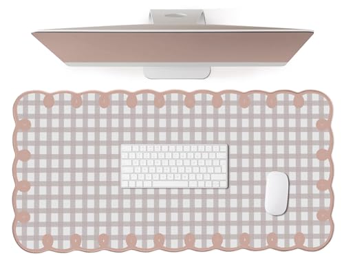 Tapis de souris XXL vintage cousu antidérapant et tapis de bureau rose
