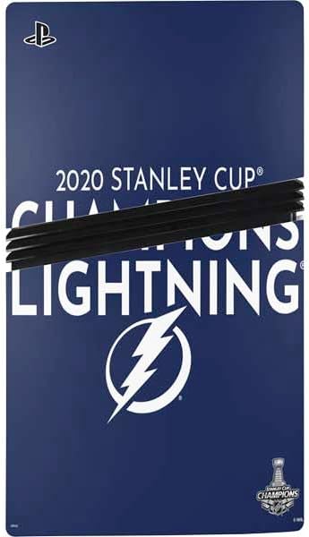 Skinit Decal Gaming Skin Compatible with PS5 Pro Console - Officially Licensed NHL 2020 Stanley Cup Champions Lightning Design