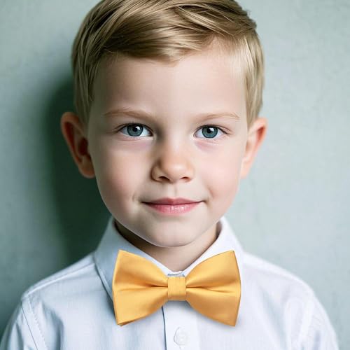 GUSLESON Solid Bow Ties for Boys Pre-Tied Baby Kids Bow Tie Adjustable Toddler Bowties for Wedding Party4