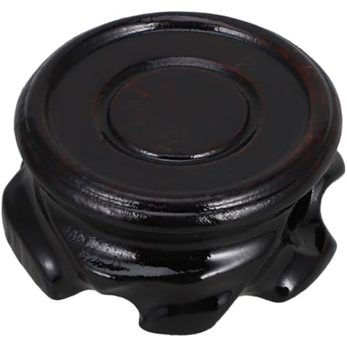 FUTUREORYY Soporte para Jarrón Chino y Tetera Base Pedestal Madera Maciza Negra 4 Cm Resistente Estable para Exhibición Decorativa Hogar Multifuncional
