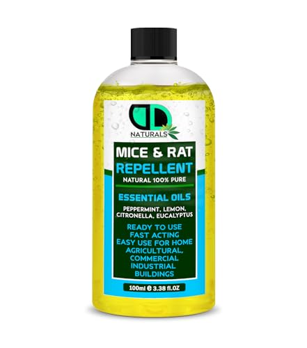 MICE & Rat Insect Repellent with Peppermint, Lemon, Eucalyptus & Citronella Essential Oil - Body Oil Deet Free (100ml Cap)