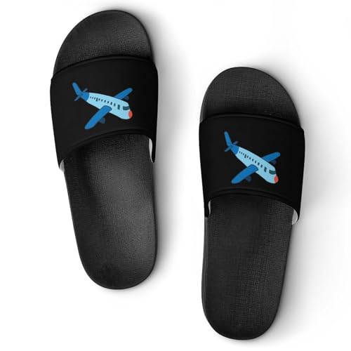 Cartoon Airplane House Slippers for Women Men Personalized Shower Shoes Sandals Slides