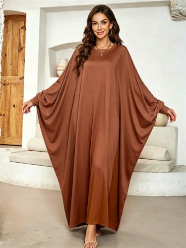 Image of Boedaty Women Soft Muslim Prayer Dress Abaya Islamic Ramadan Full of Elasticity Garment Dubai Robe