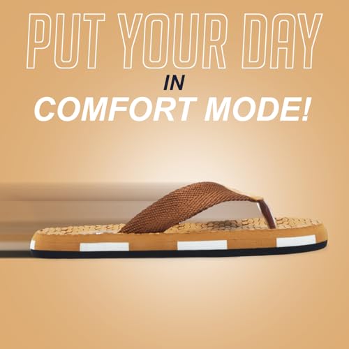 Image of Men's Orthopedic Comfort Flip Flops with Soft Fabric Straps | Cushioned Anti-Skid Footbed Slippers for Men | Lightweight Walking Flip Flops for Home, Outdoor, Indoor Use