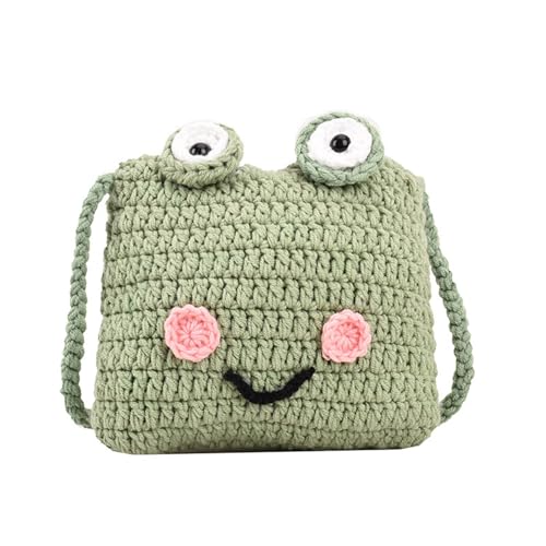 Knitted Frog Purse,Handmade Frog Wallet, kawaii Messenger Bag, Women's Coin Purses and Pouches suitability Animal Purses for Little Girls